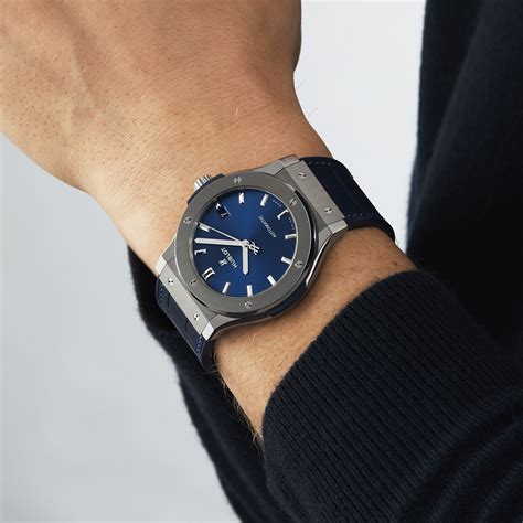 hublot classic fusion blue titanium bracelet|Hublot classic fusion titanium price.